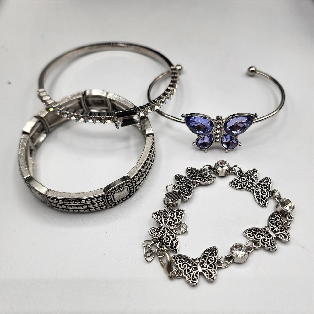 Lot of bracelets & bangles 4 silver butterfly